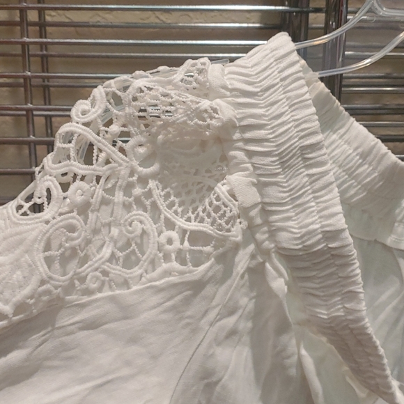 MOVING SALE 🌺 BOHO White Off the Shoulders Dress Wedding Summer Dress - Picture 8 of 13